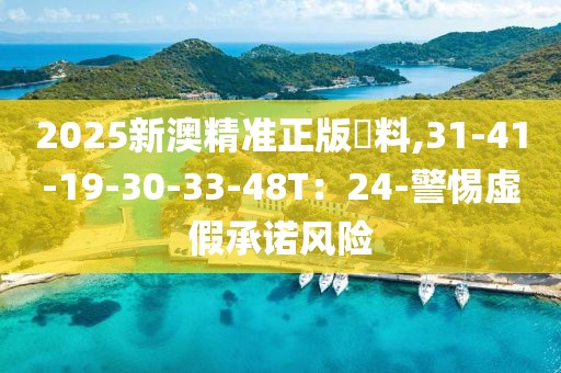 2025新澳精准正版資料,31-41-19-30-33-48T：24-警惕虚假承诺风险