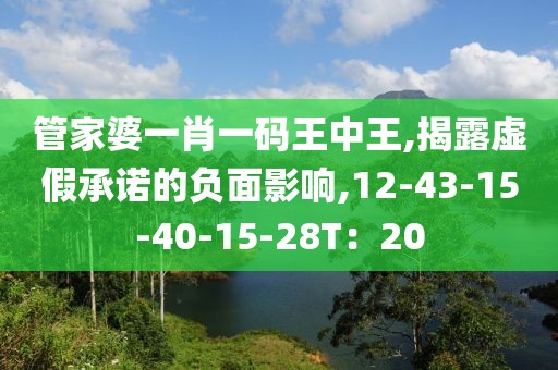 管家婆一肖一码王中王,揭露虚假承诺的负面影响,12-43-15-40-15-28T：20