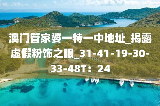澳门管家婆一特一中地址_揭露虚假粉饰之眼_31-41-19-30-33-48T：24