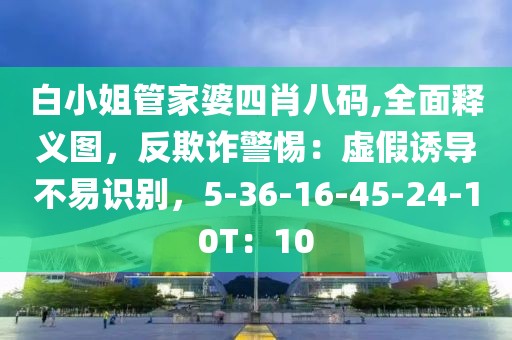白小姐管家婆四肖八码,全面释义图，反欺诈警惕：虚假诱导不易识别，5-36-16-45-24-10T：10