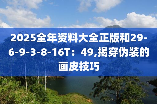 2025全年资料大全正版和29-6-9-3-8-16T：49,揭穿伪装的画皮技巧