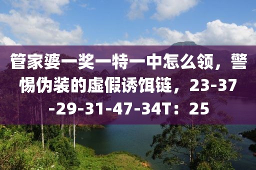 管家婆一奖一特一中怎么领，警惕伪装的虚假诱饵链，23-37-29-31-47-34T：25